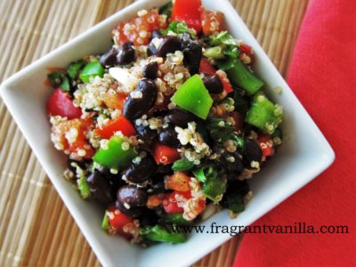 Spicy Veggie Quinoa Black Bean Salad