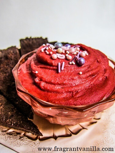 Red Velvet Cake Batter Dessert Hummus