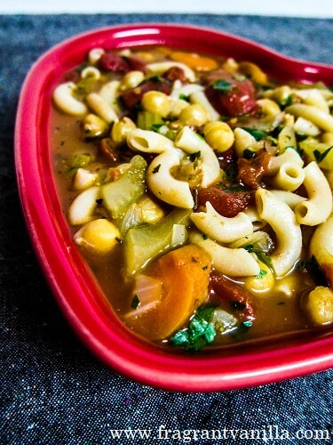 Italian Pasta and Chickpea Soup 