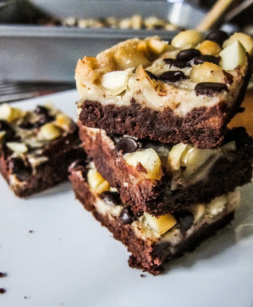 Vegan Macadamia Nut Cheesecake Brownies