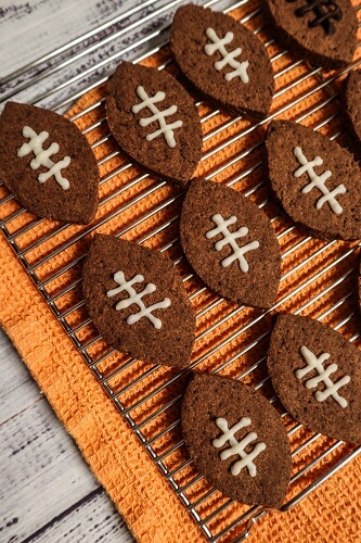 Vegan Chocolate Football Cookies 