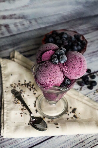 Vegan Blueberry Lavender Ice Cream 