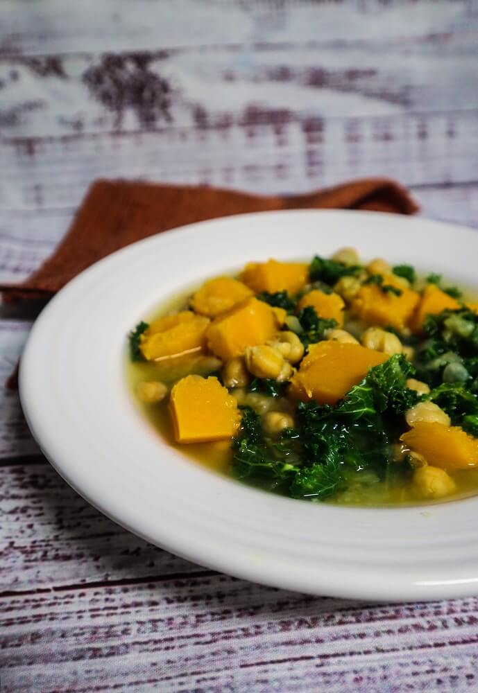 Butternut Squash, Chickpea and Kale Soup