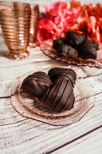 Vegan Chocolate Caramel Hearts
