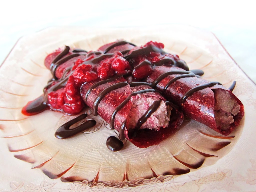 Raw Red Velvet Raspberry Chocolate Crepes