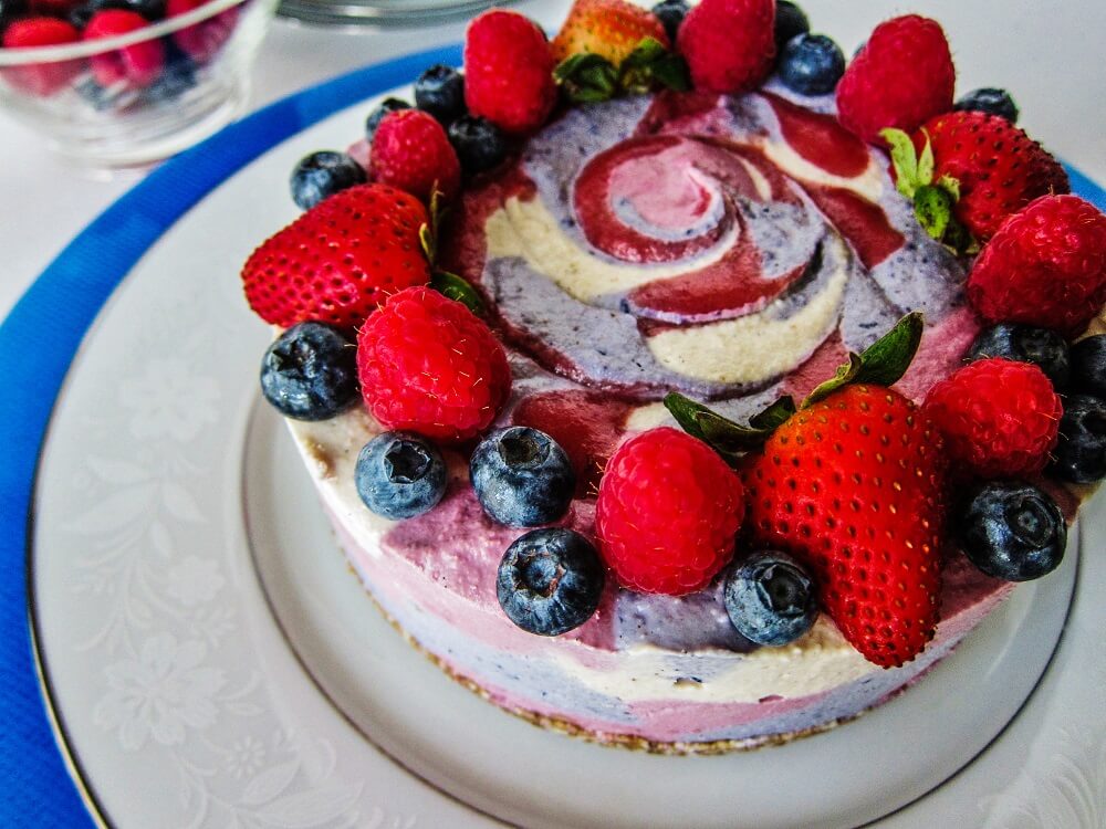 Raw Red White and Blue Dream Cake