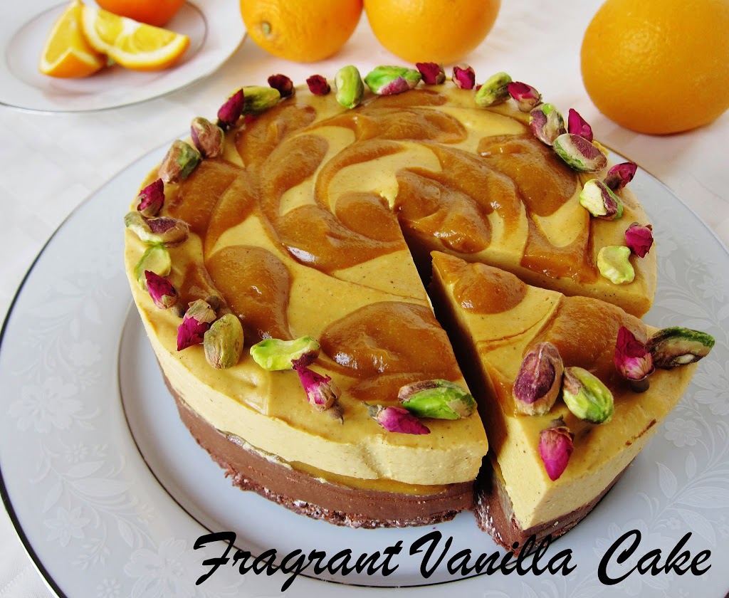 Raw Chocolate Orange Blossom Mousse Cake