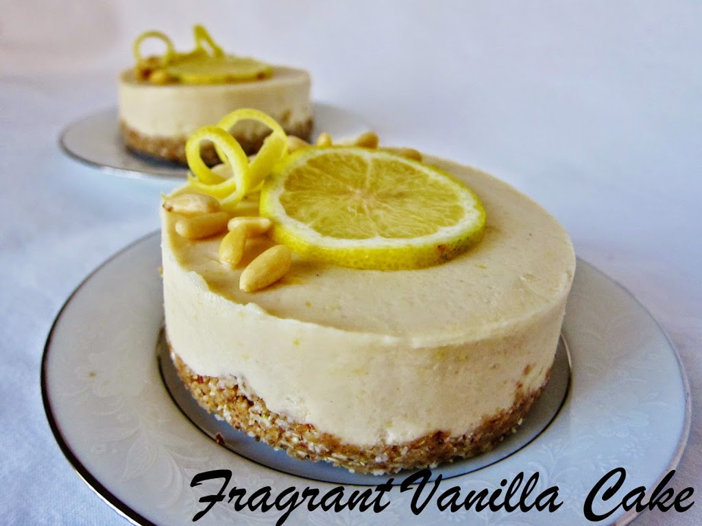 Mini Raw Lemon Pine Nut Cheesecakes | Fragrant Vanilla Cake