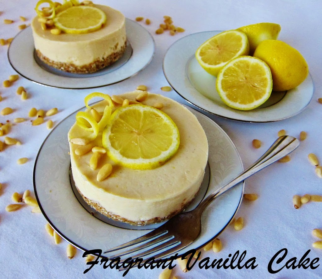 Mini Raw Lemon Pine Nut Cheesecakes | Fragrant Vanilla Cake