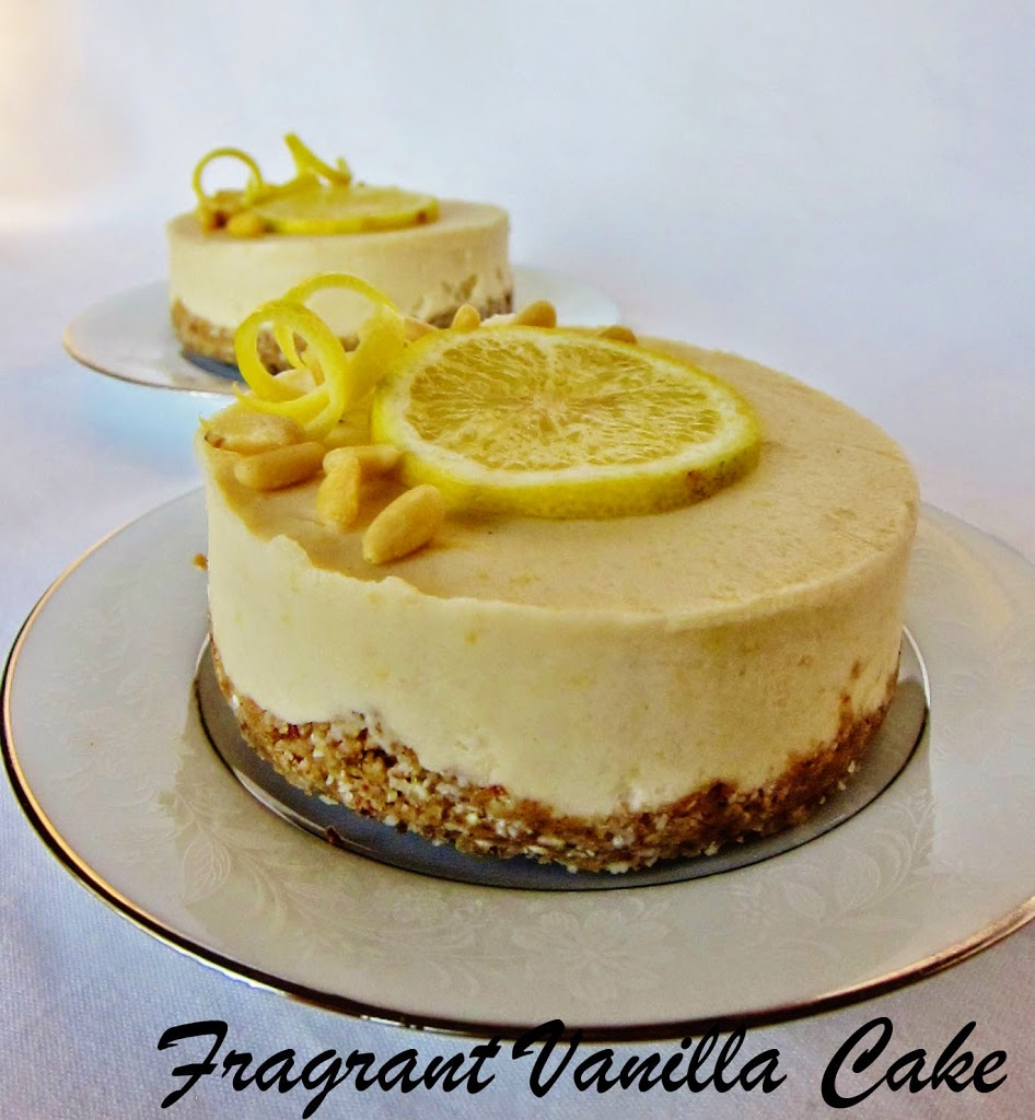 Mini Raw Lemon Pine Nut Cheesecakes | Fragrant Vanilla Cake