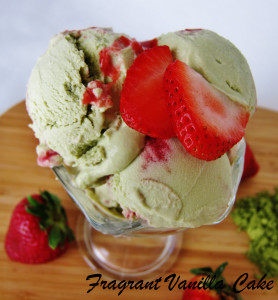 Green Tea Strawberry Ice Cream 2