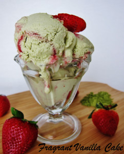 Green Tea Strawberry Ice Cream 3