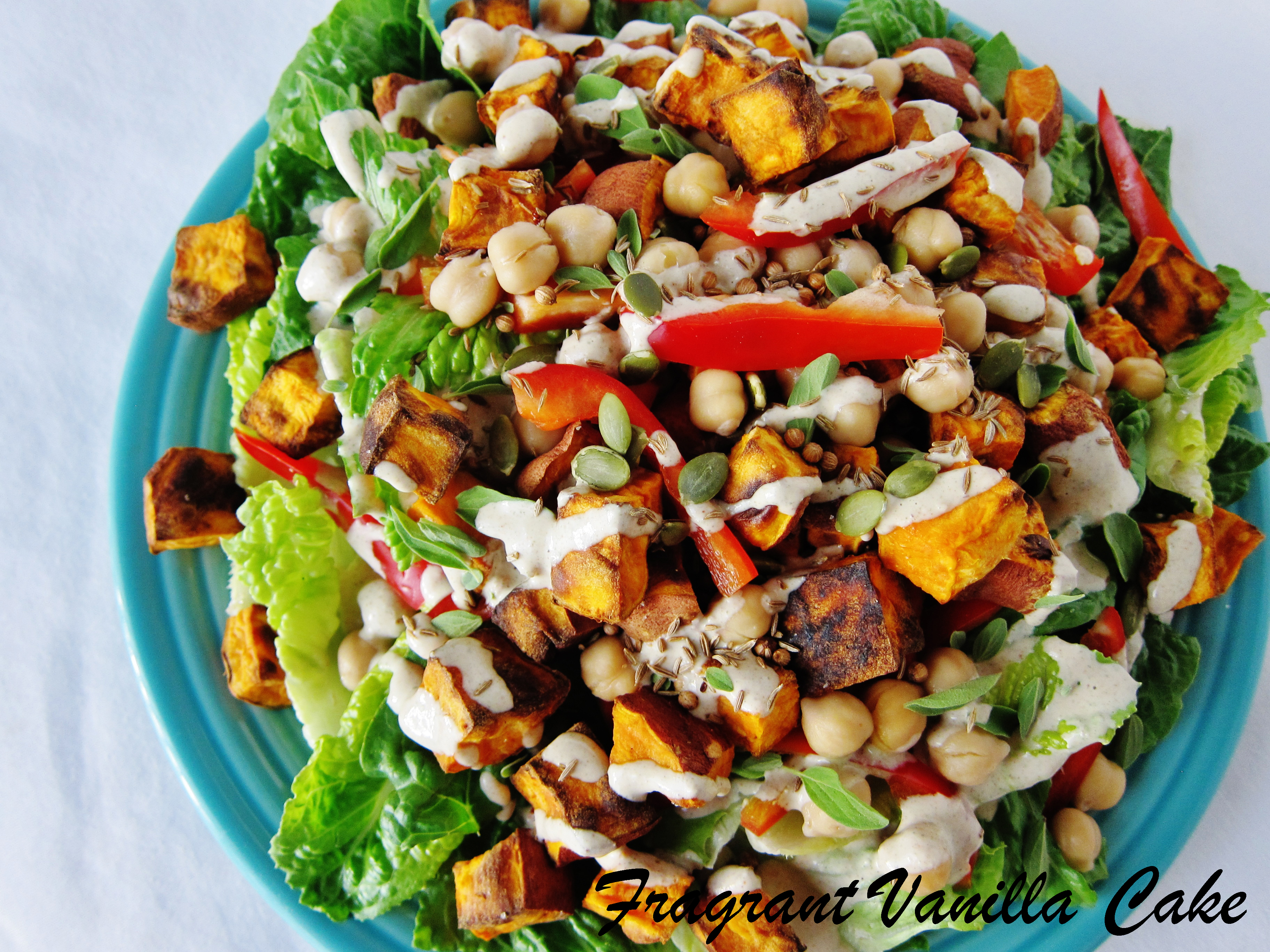 Roasted Sweet Potato and Chickpea Salad | Fragrant Vanilla ...