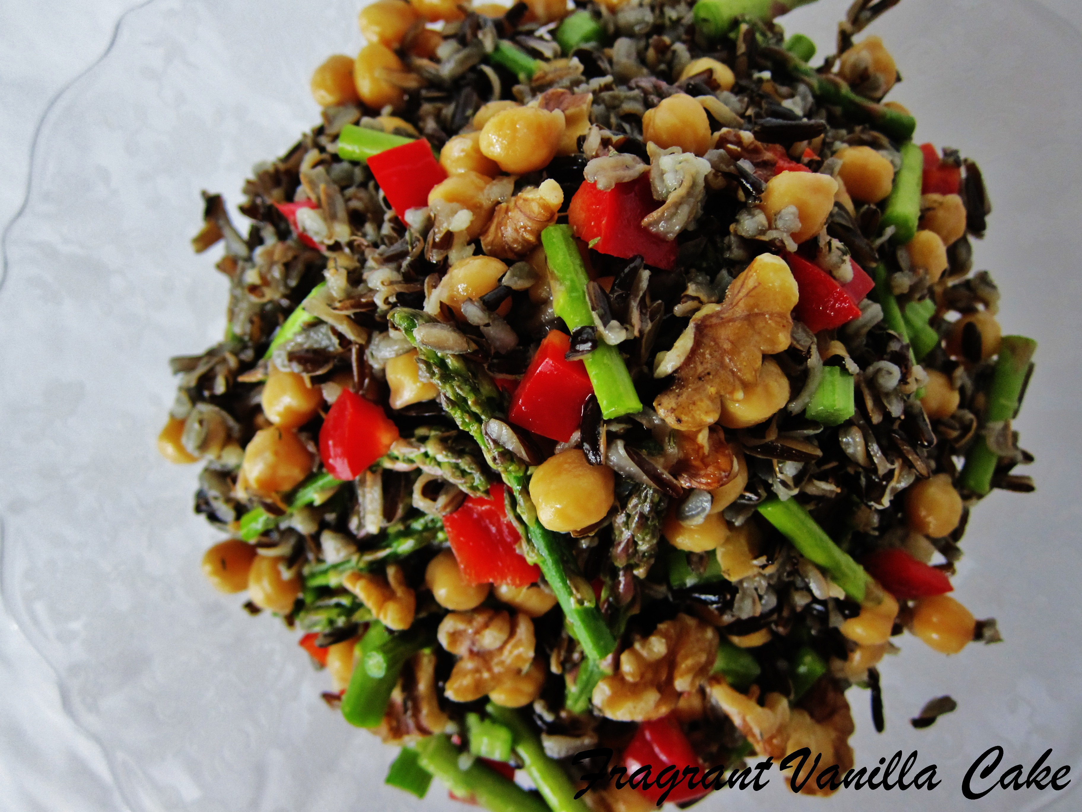 Wild Rice Salad with Chickpeas and Asparagus
