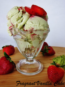 Green Tea Strawberry Ice Cream 1