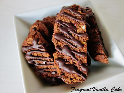 Chocolate Hazelnut Raspberry Biscotti