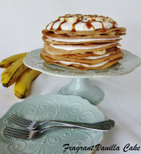 Vegan Banana Caramel Crepe Cake