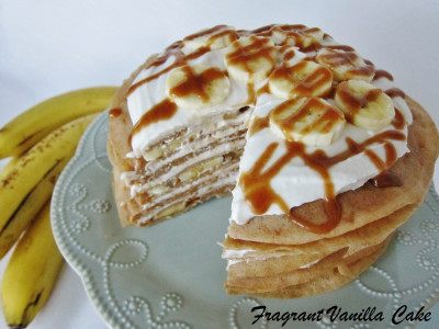 Vegan Banana Caramel Crepe Cake 3