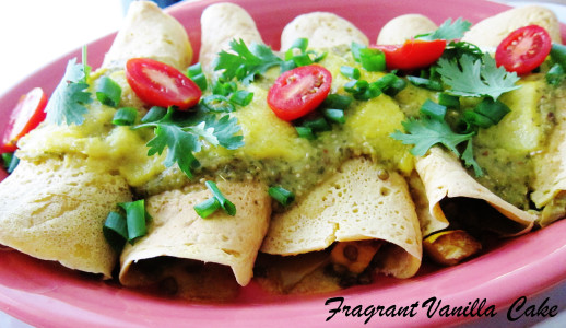 Vegan Veggie Lentil Enchiladas with Green Sauce 2