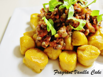 Lentil Ragout over Pumpkin Gnocchi 2