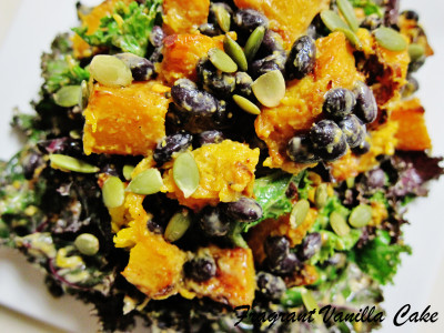 Roasted Pumpkin and Black Bean Salad with Groundnut Dressing 2