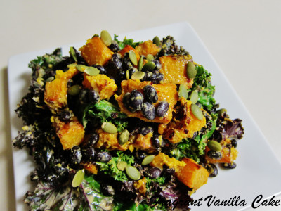 Roasted Pumpkin and Black Bean Salad with Groundnut Dressing 3