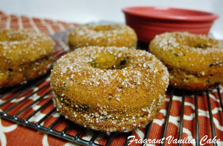 Vegan Chocolate Chunk Pumpkin Spice Doughnuts