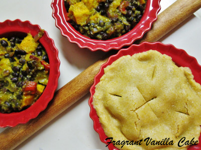 Vegan Roasted Squash and Black Bean Pot Pies