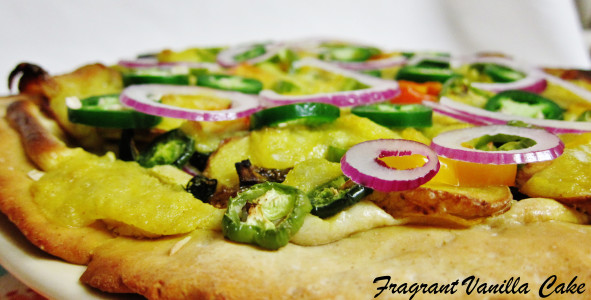 Vegan Spicy Roasted Potato and Pepper Pizza 1