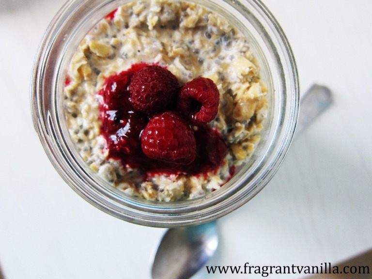 PB & J Overnight Oats Fragrant Vanilla Cake