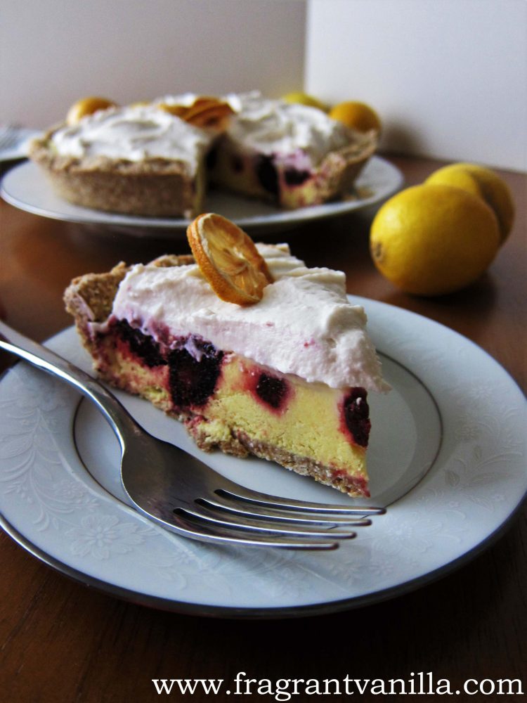 Vegan Lemon Blackberry Cream Pie
