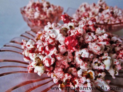 White Choc Raspberry Popcorn