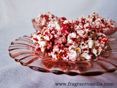 White Choc Raspberry Popcorn 1