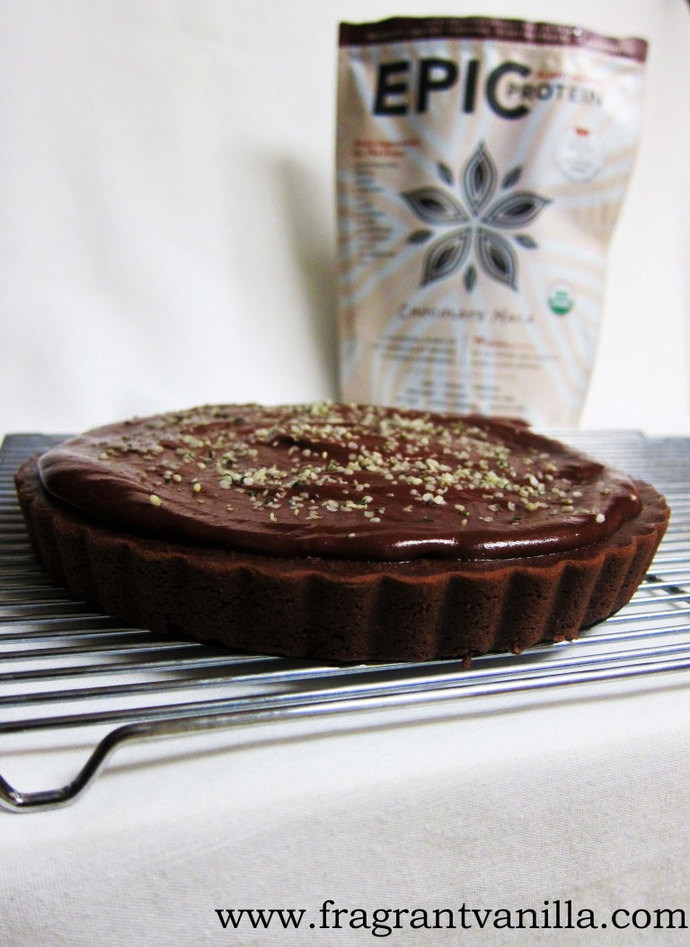 Vegan High Protein Hemp Brownie Tart Fragrant Vanilla Cake
