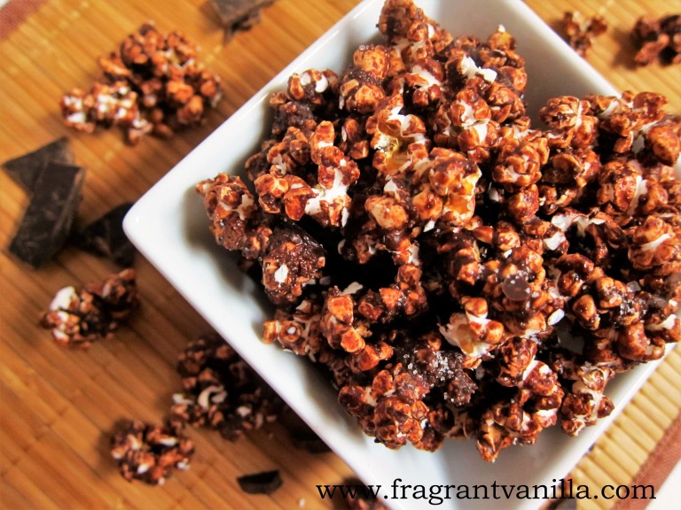 Vegan Dark Chocolate Sea Salt Popcorn Fragrant Vanilla Cake