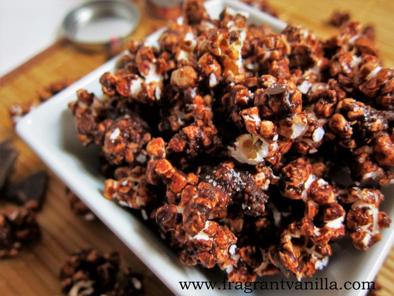 Vegan Dark Chocolate Sea Salt Popcorn Fragrant Vanilla Cake