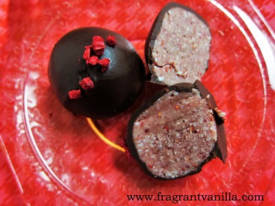 Raspberry Marzipan Truffles 1