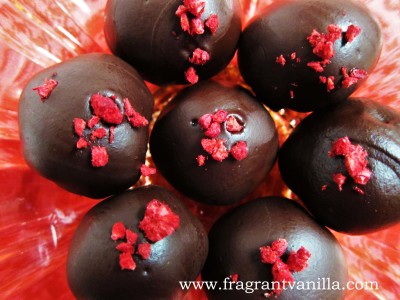 Raspberry Marzipan Truffles