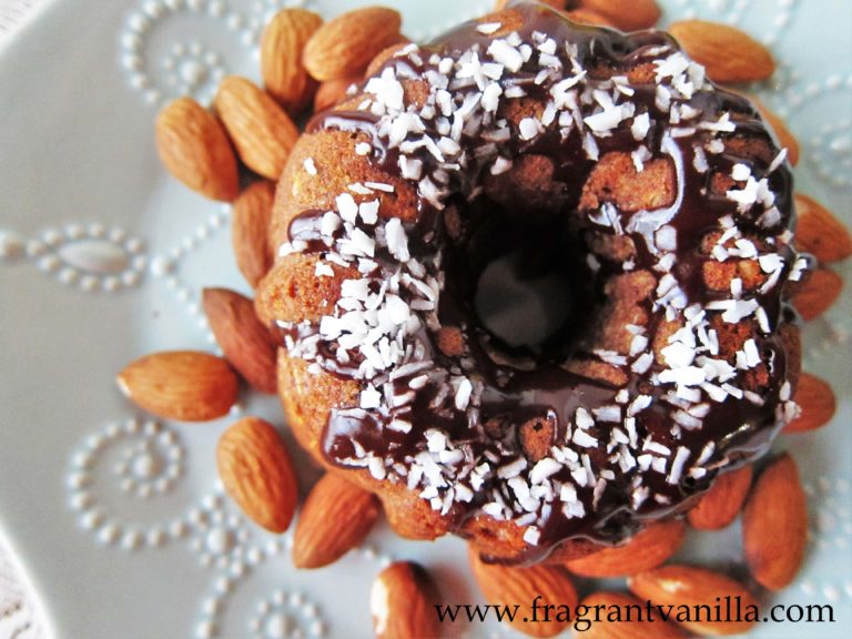 Vegan Almond Joy Mini Bundt Cakes Fragrant Vanilla Cake