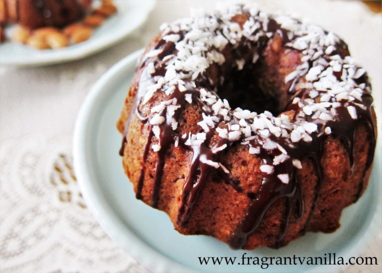 Vegan Almond Joy Mini Bundt Cakes Fragrant Vanilla Cake