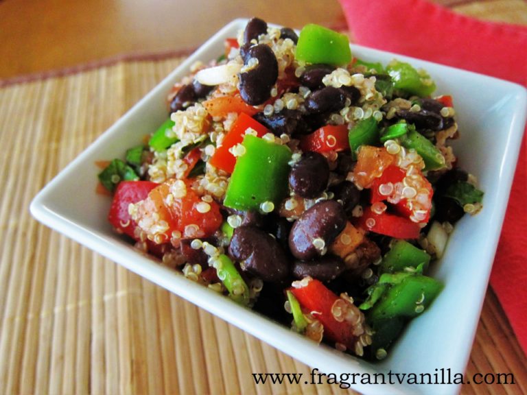 Spicy Quinoa Veggie Black Bean Salad Fragrant Vanilla Cake