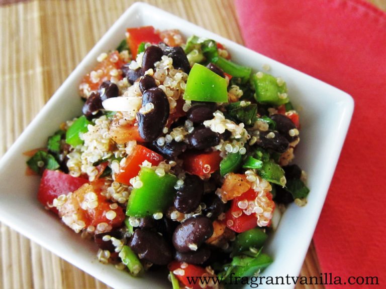 Spicy Quinoa Veggie Black Bean Salad Fragrant Vanilla Cake