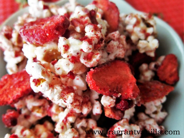 Vegan Strawberries and Cream Popcorn Fragrant Vanilla Cake