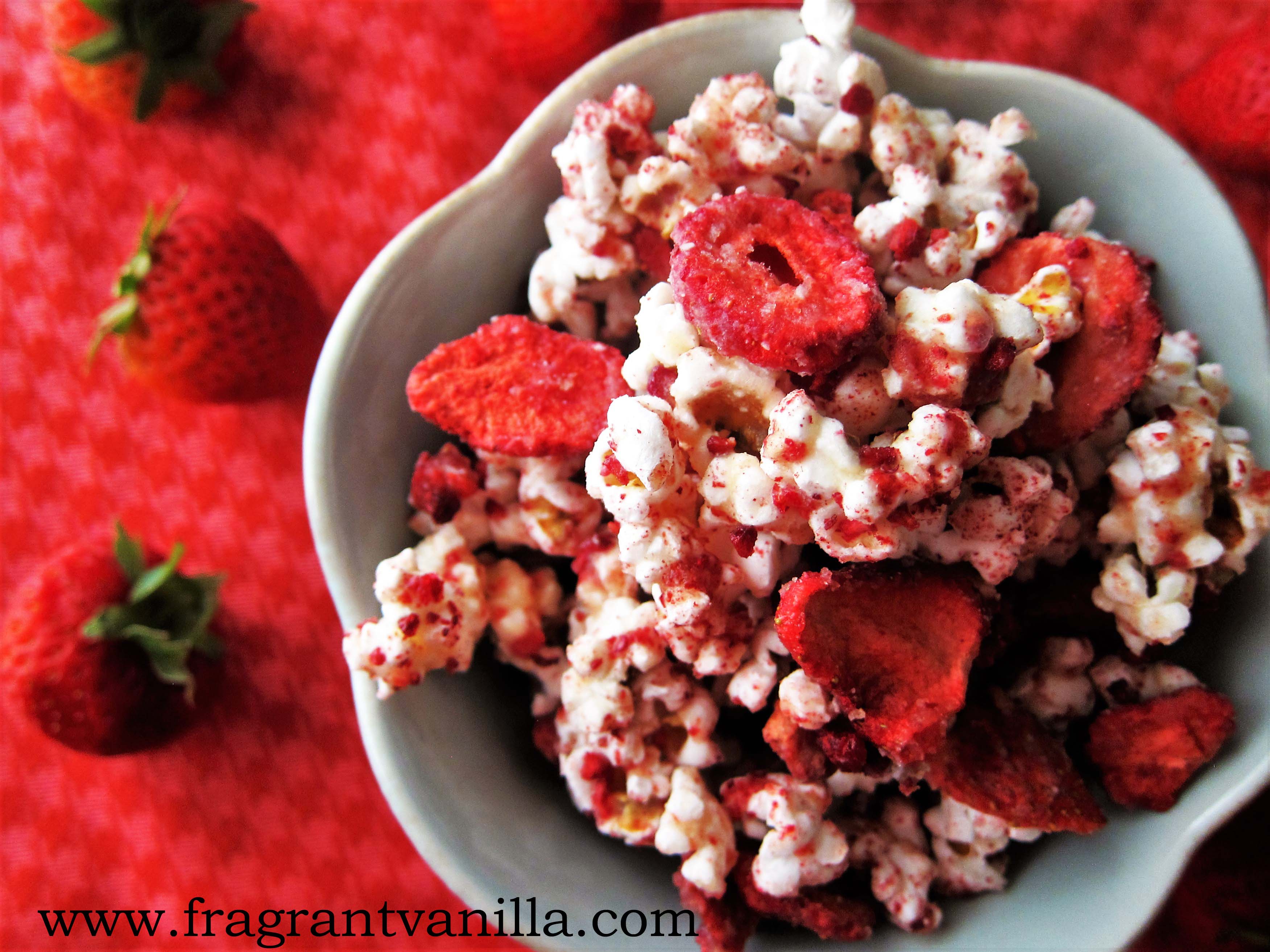 Vegan Strawberries and Cream Popcorn
