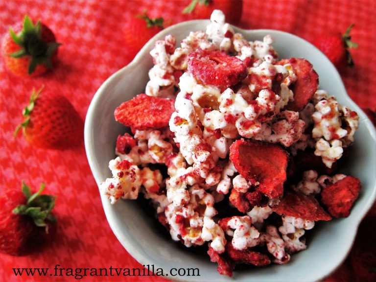 Vegan Strawberries and Cream Popcorn Fragrant Vanilla Cake