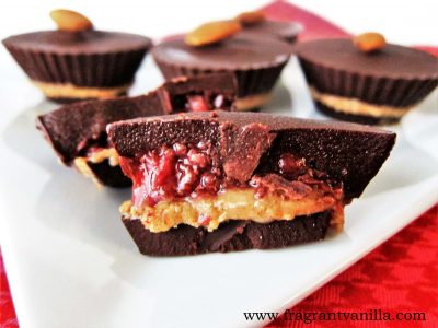 Strawberry Almond Butter Chocolate Cups 2
