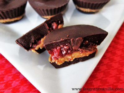 Strawberry Almond Butter Chocolate Cups