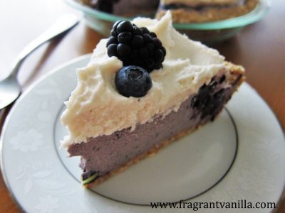 Black and Blue Berry Cheesecake Pie