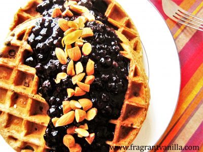 Blueberry Almond Waffles