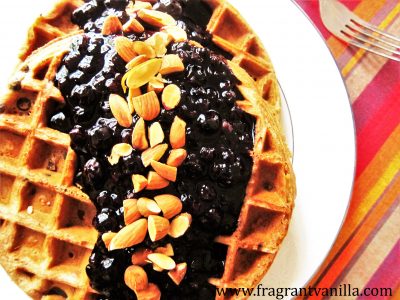 Blueberry Almond Waffles